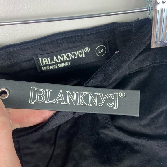 Nwt Revolve BlankNYC Moonglow Velvet Skinn Jeans Black Size 24 Velour Minimalist - Picture 5 of 11